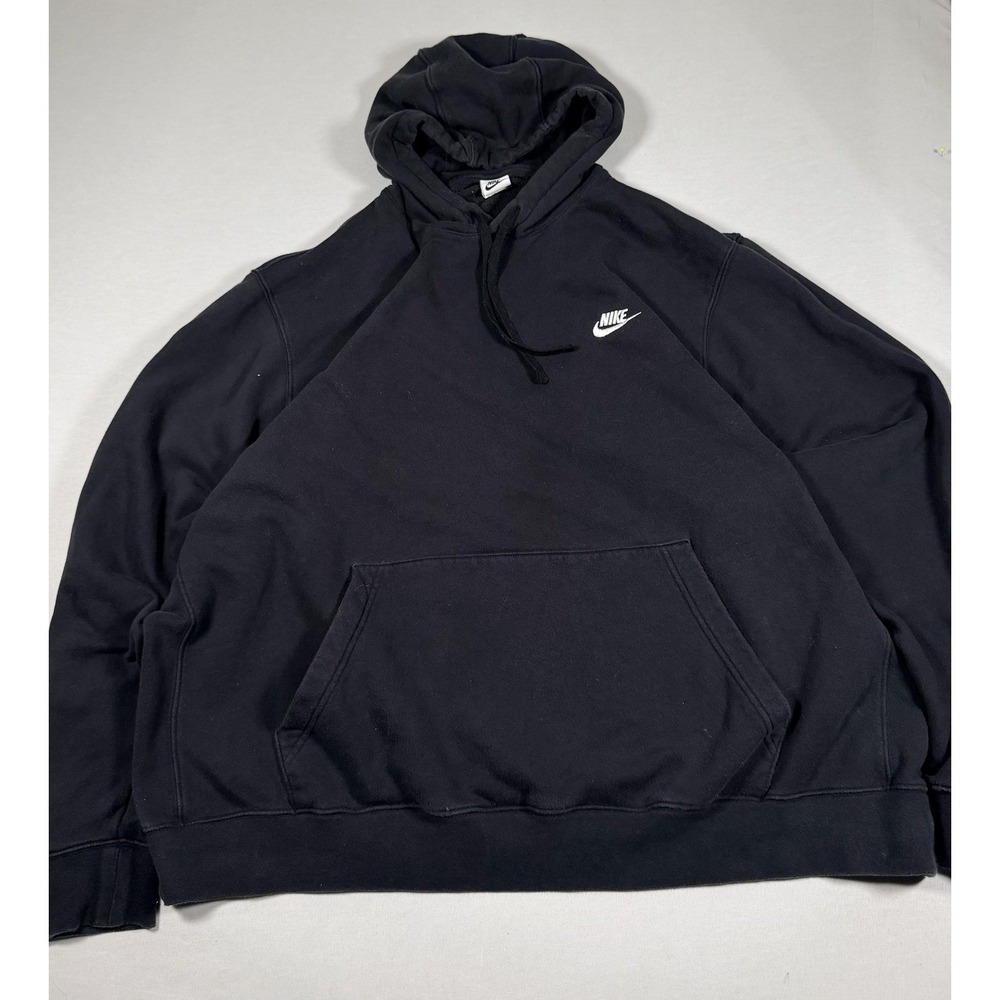 Nike Hoodie Sweatshirt Mens 3XLT Big & Tall Black Pullover Fleece Swoosh Logo